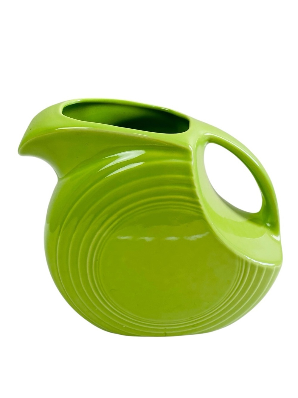 Fiesta Homer Laughlin Large Disk Pitcher In Chartreuse 64oz
